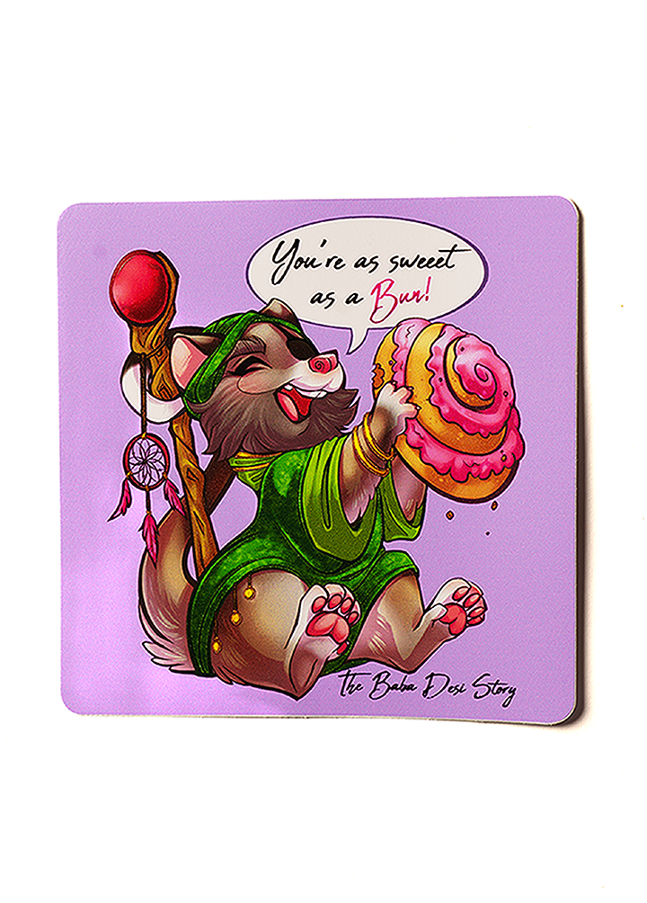 Baba Desi designer full colour square sticker