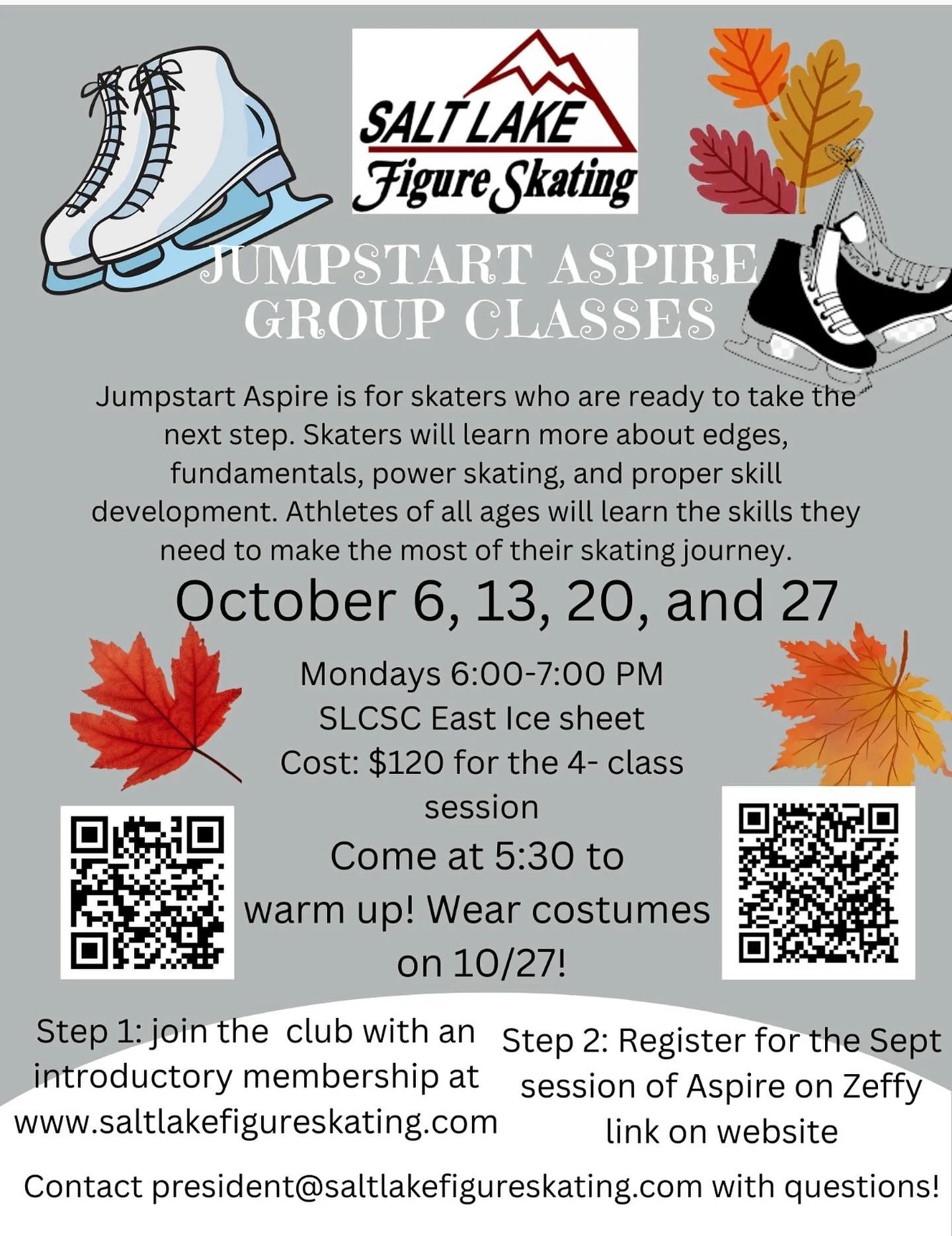 New Session Starts Oct 6th More info at saltlakefigureskating.com