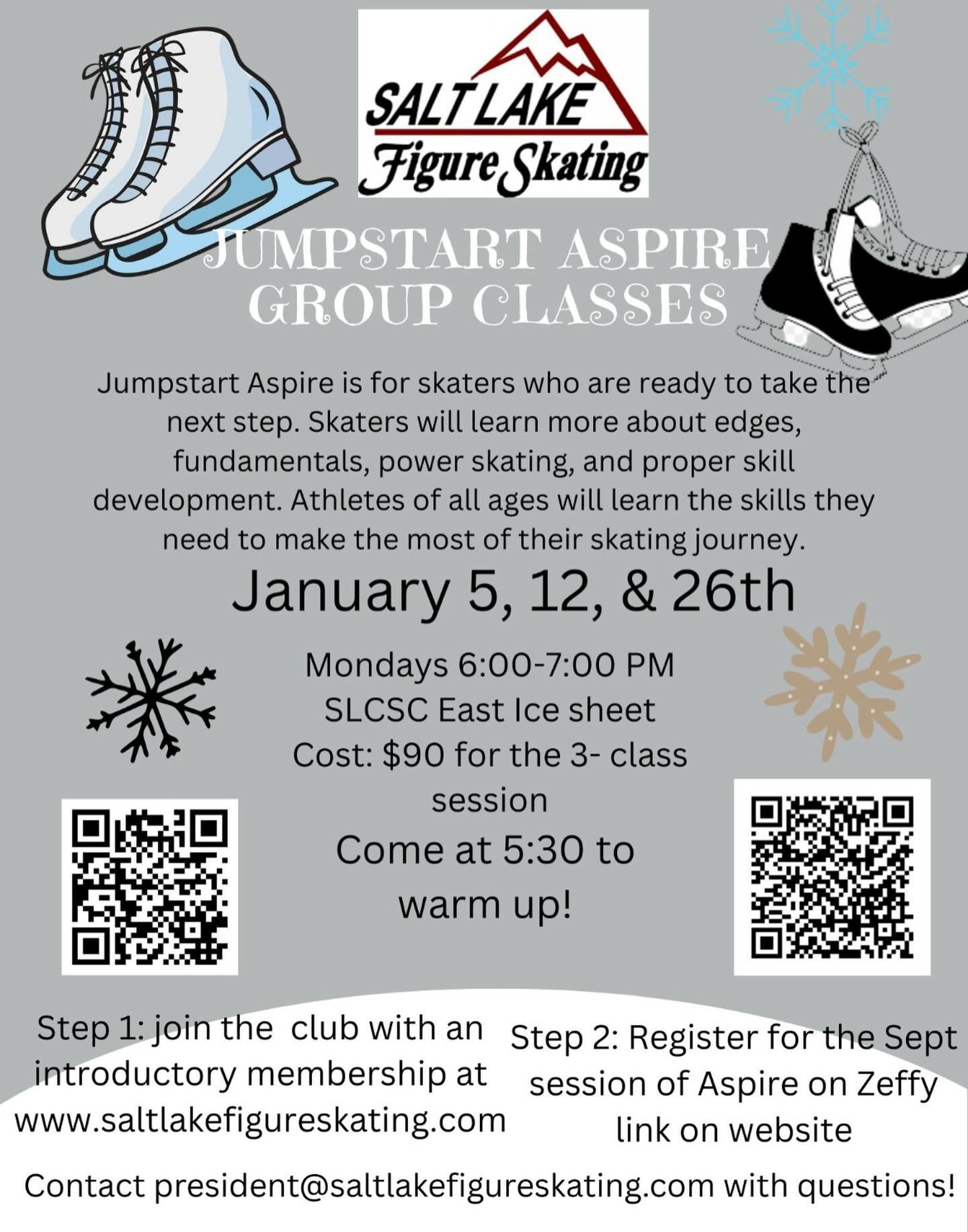 January Jumpstart group lessons start tomorrow! Sign up at: https://www.zeffy.com/en-US/ticketing/slfs-aspire-sessions-25&ndash;26