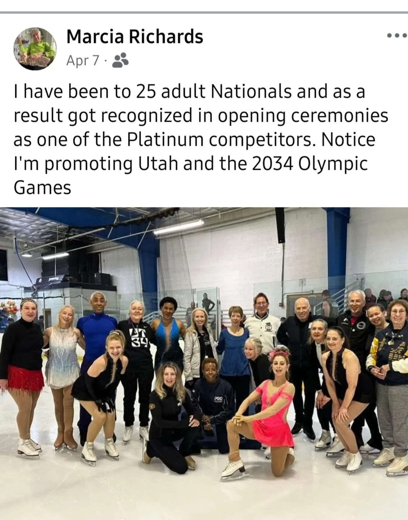 ⛸️Club member Marcia was honored during the opening ceremonies at this year&rsquo;s U.S. Adult Championships in recognition of her 25 U.S. championship appearances. She also competed in Bronze Freestyle and Emotional Showcase, finishing in the middle