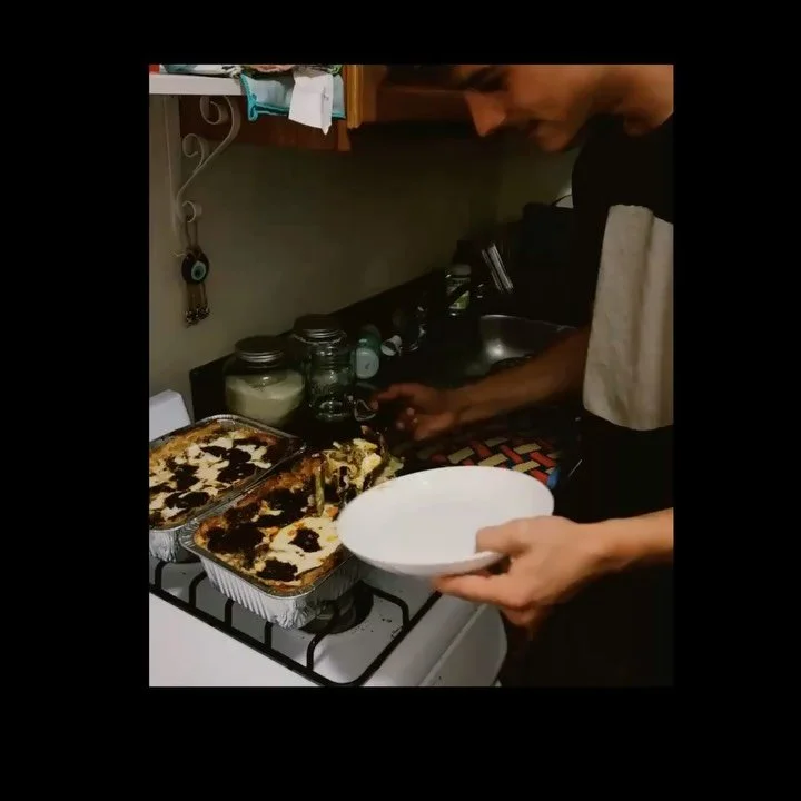 made some pretty incredible spring lasagna last night with @raccoonthatskates &mdash; it was so good we cleaned our plates and had seconds on the roof