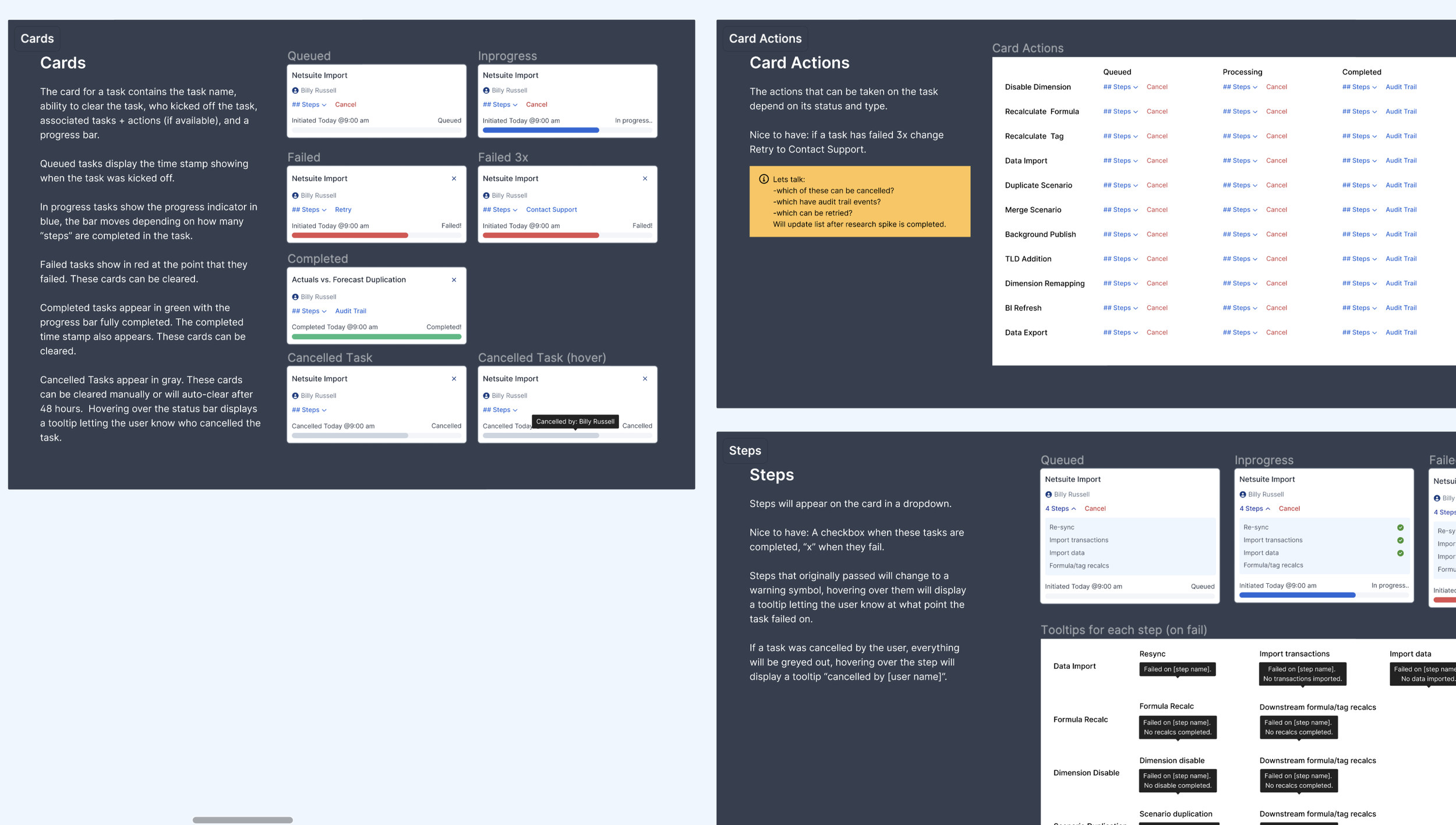 Example level of detail expected in a design hand-off file.