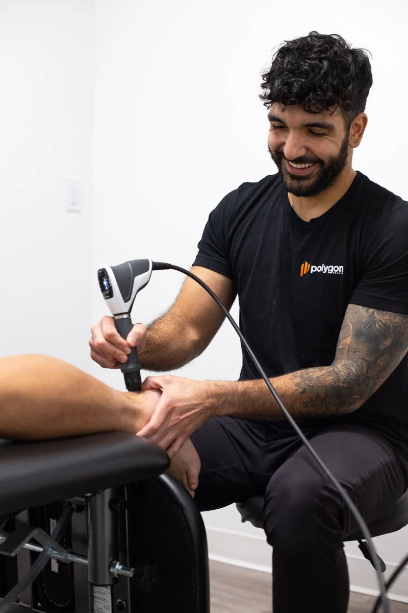 Shockwave therapy treatment at Polygon Health in Burnaby