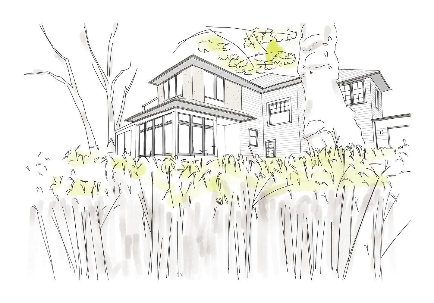 🌳Designing a new addition for this historic house surrounded by heritage trees and bamboos. The design uses the same features of the existing house to get a smooth integration. ✨✨#clevelandhistoricdistrict #homeadditions #homerenovations #architecti