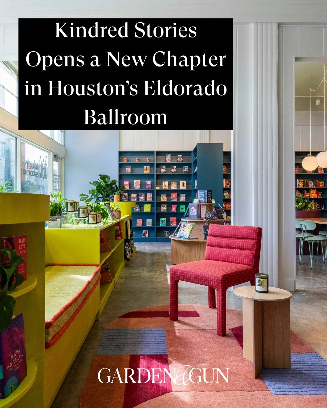 Love seeing @gindesigngroup in @gardenandgun! Their work for @kindredstorieshtx, inside Houston&rsquo;s historic Eldorado Ballroom, is bursting with color, charm, and clever design moments that feel both contemporary and culturally grounded. Bravo on