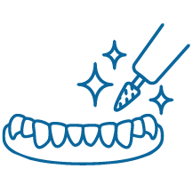 Icon of denture being polished