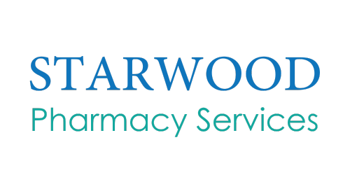 Starwood Pharmacy Services logo in blue and green text.