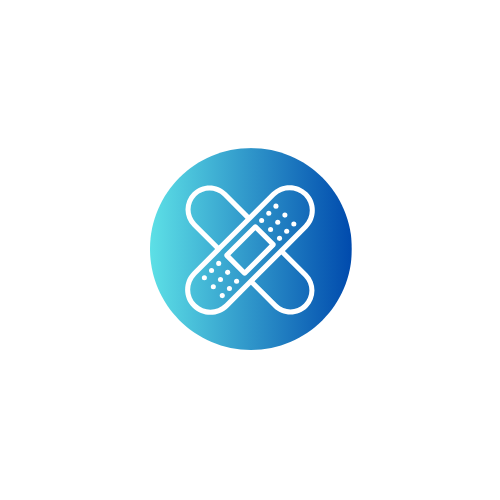Illustration of a bandage forming an "X", symbolizing healthcare or medicine.