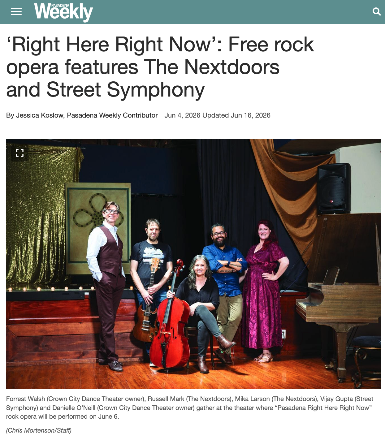 Pasadena Weekly Article