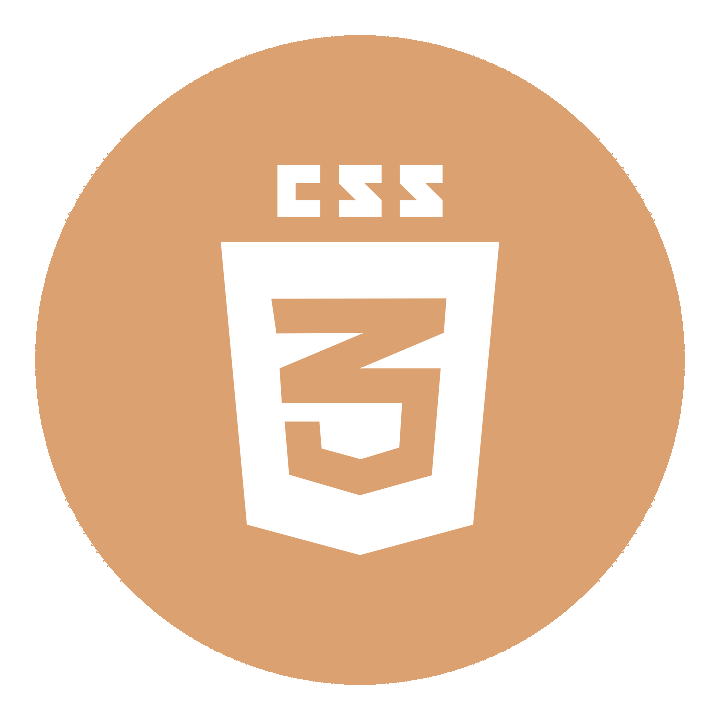 CSS3 logo on a beige circular background