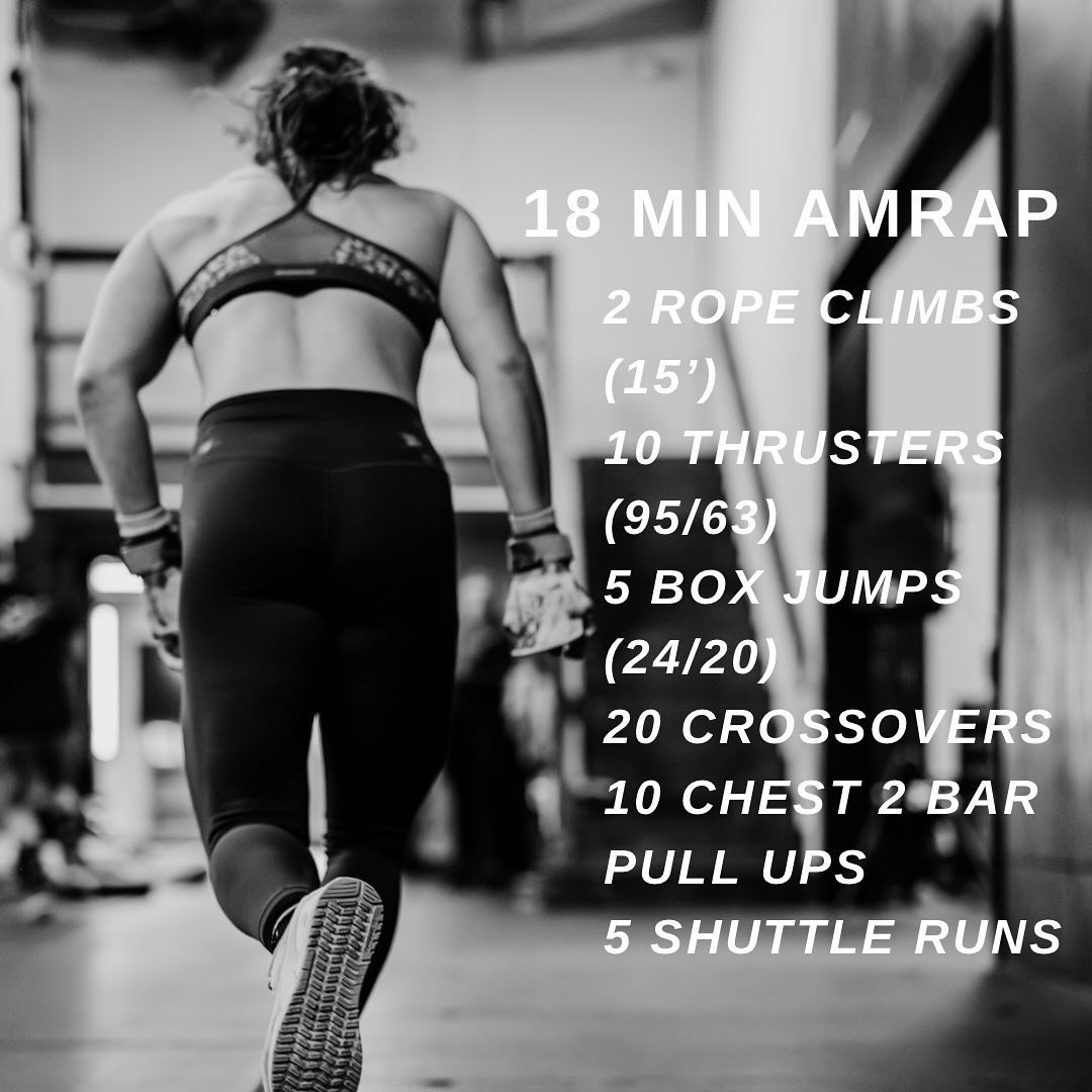#workoutwednesday brought to you by Northern Heights PEAK program is 🔥🔥

AMRAP 18 @ 70% 
2 rope climbs
10 Thrusters 95/63 
5 box jumps 30/24 SD 
20 crossovers 
10 c2b Pullups 
5 shuttle runs

Do we think shuttle runs will make an appearance in the 