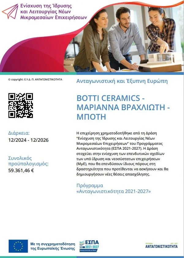 A flyer of Botti Ceramics ESPA