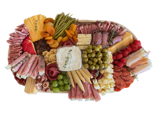 A premium charcuterie board made by Brie & Burrata for a client in San Diego.