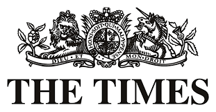 The logo of The Times newspaper featuring a crest with a lion and a unicorn.