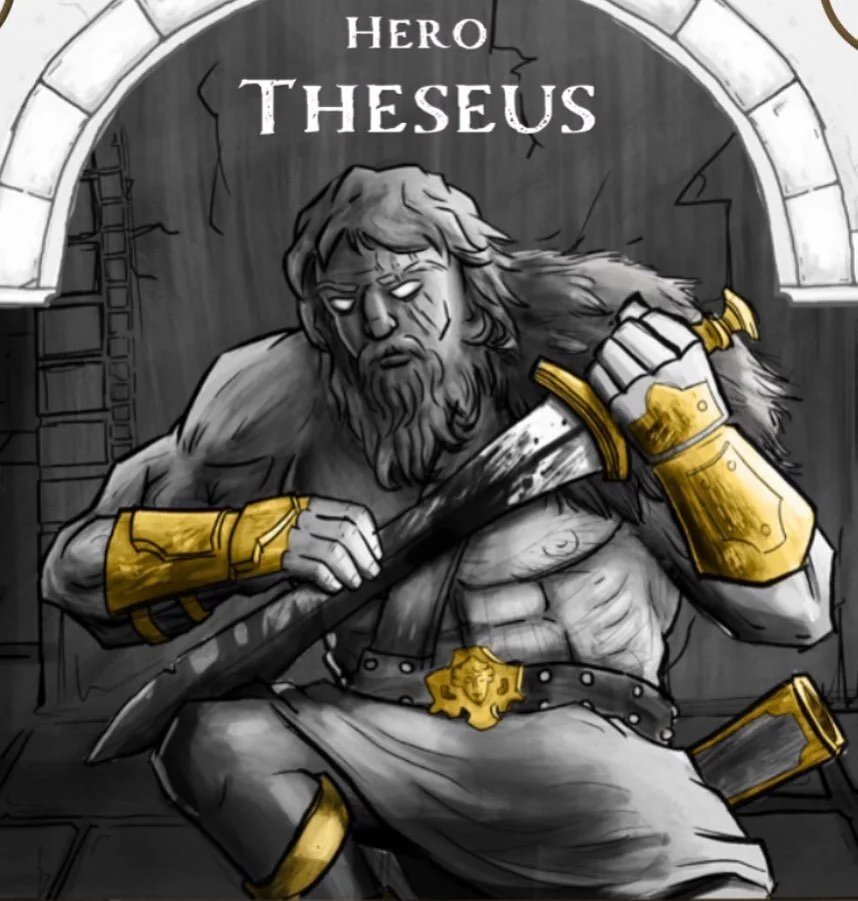 One of seven playable heroes in the upcoming game, Hero&rsquo;s Journey. Theseus is a rugged monster slayer with a brutal hit hard, get hit harder, playstyle. Illustrator Jackson Miller and developer Will Marlier put in the work to get his character 