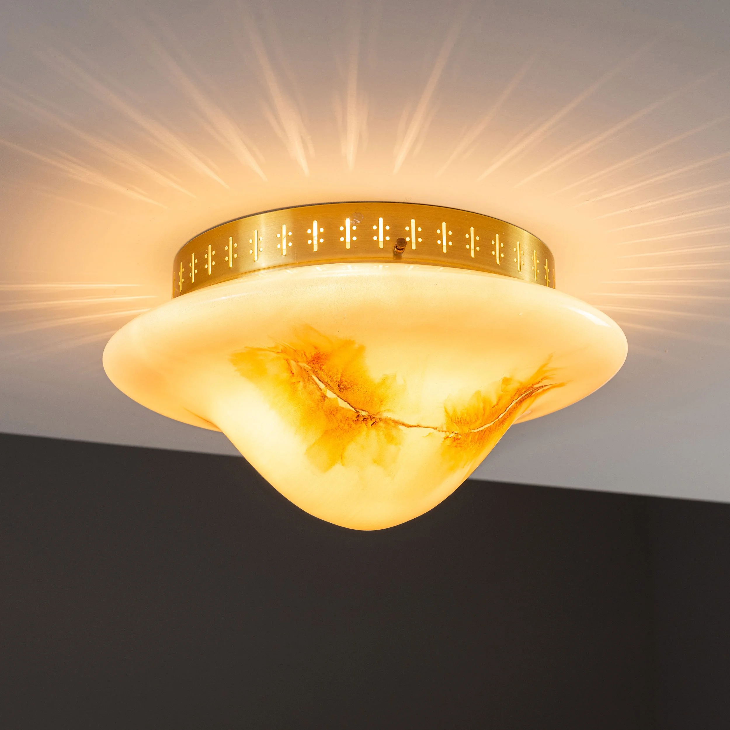 Rosdala Glasbruk decorated ceiling lamp