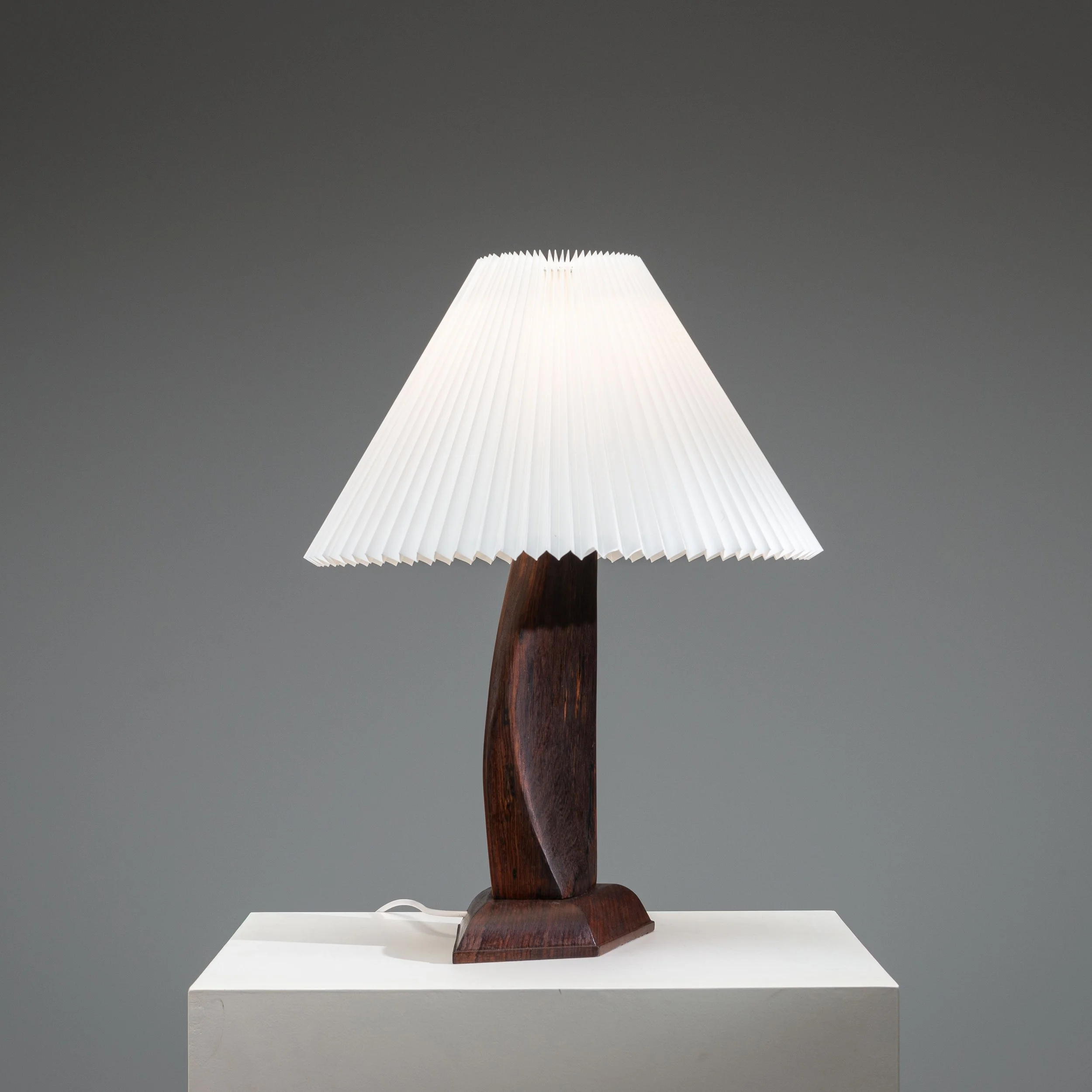 Large mid-century rosewood table lamp