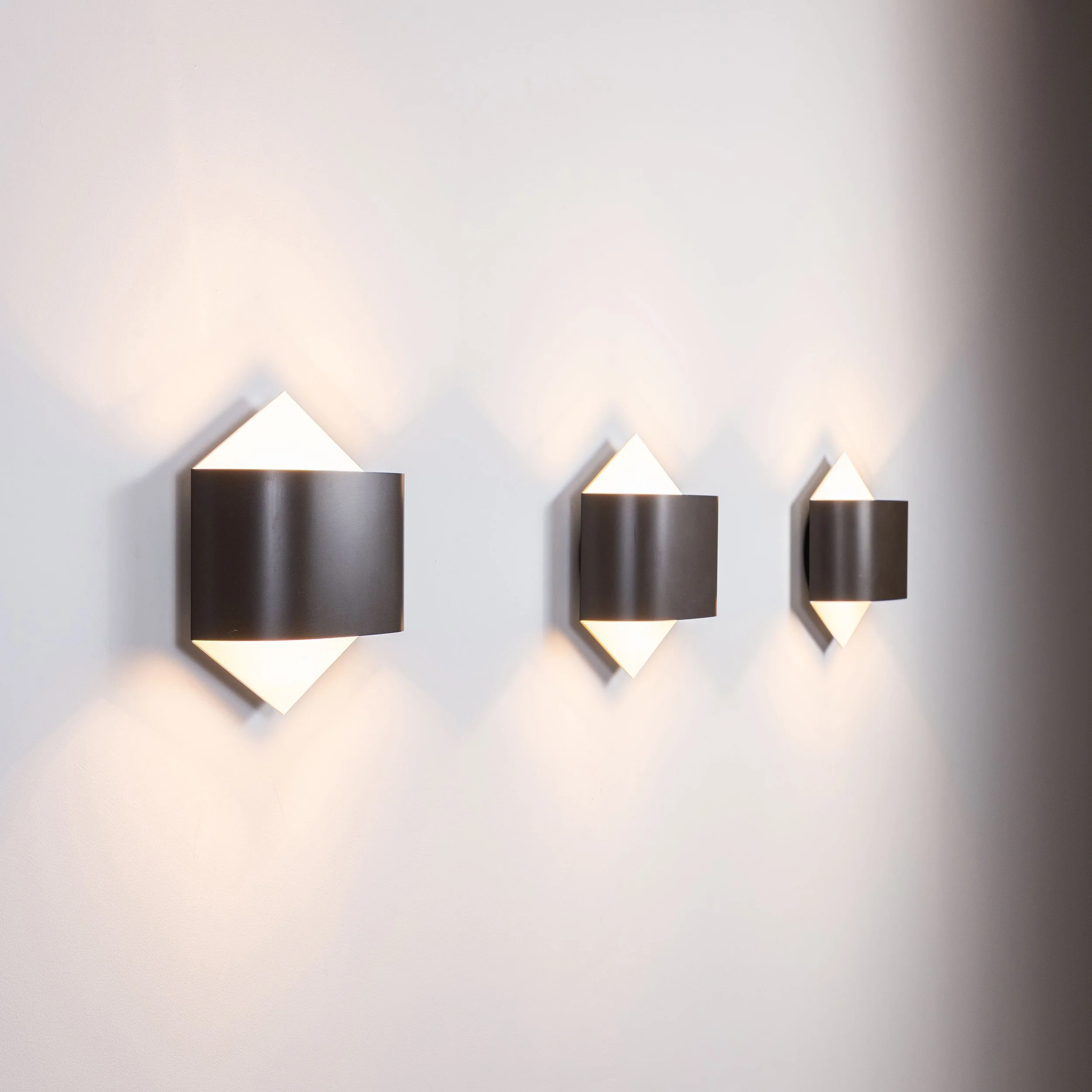 Set of three model 2010 wall lamps by Rolf Kruger and Dieter Witte for Staff