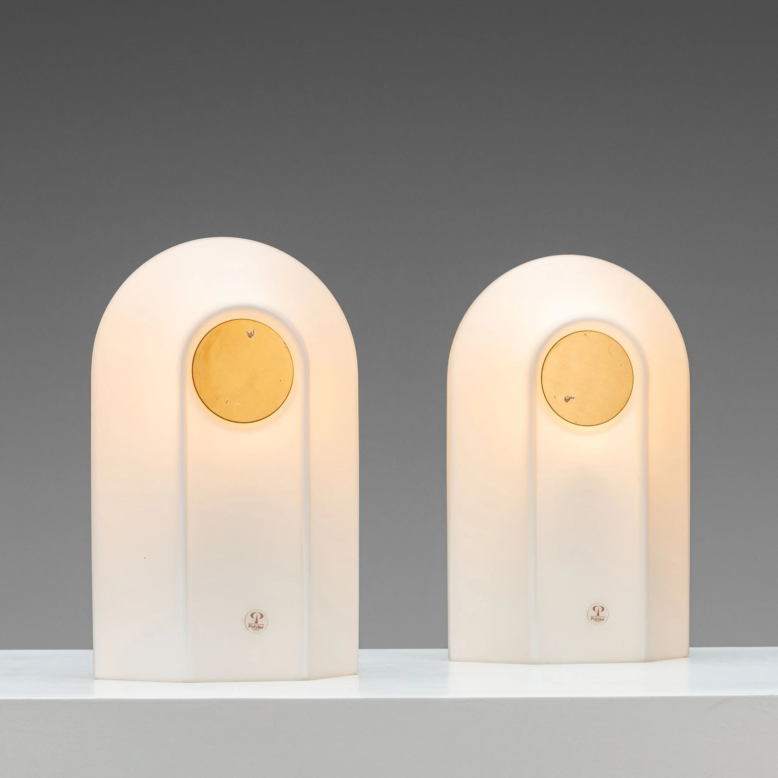 Peill & Putzler table lamps with brass detail