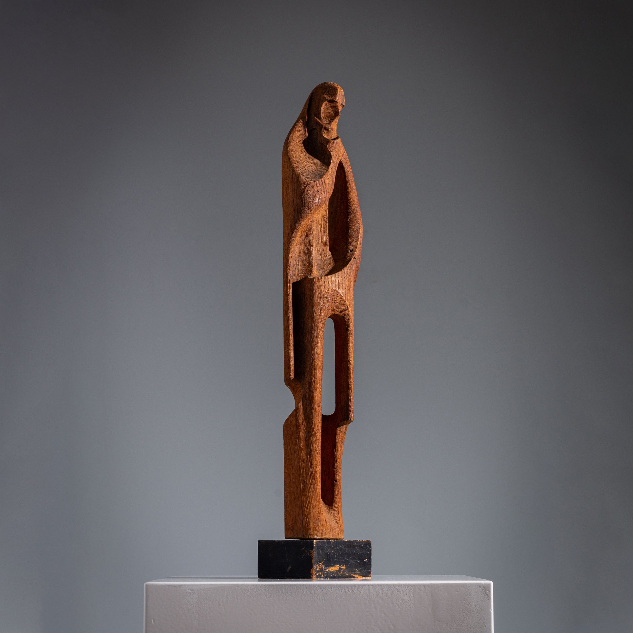 Abstract art deco figure in solid wood