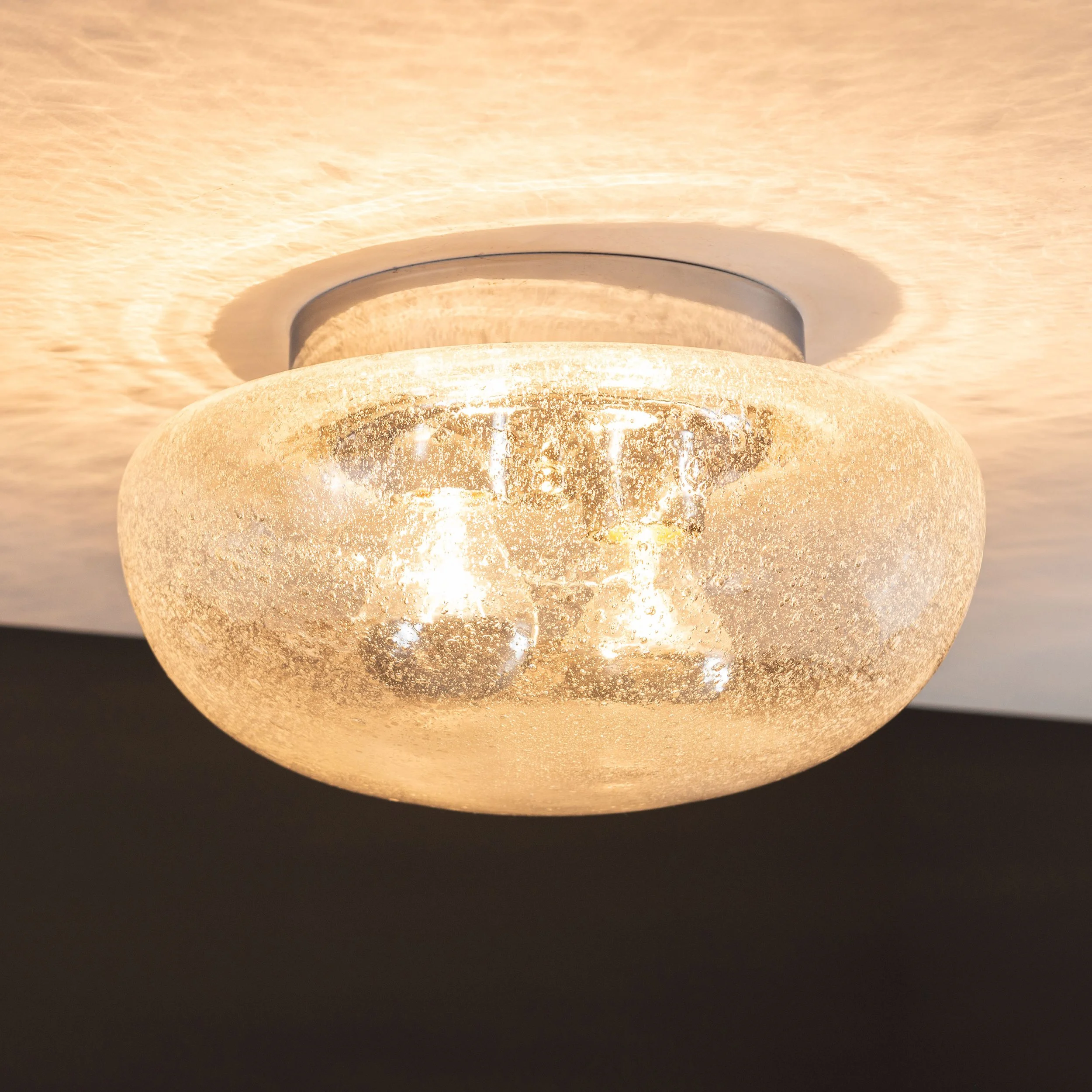 Bubble glass and chrome ceiling lamp