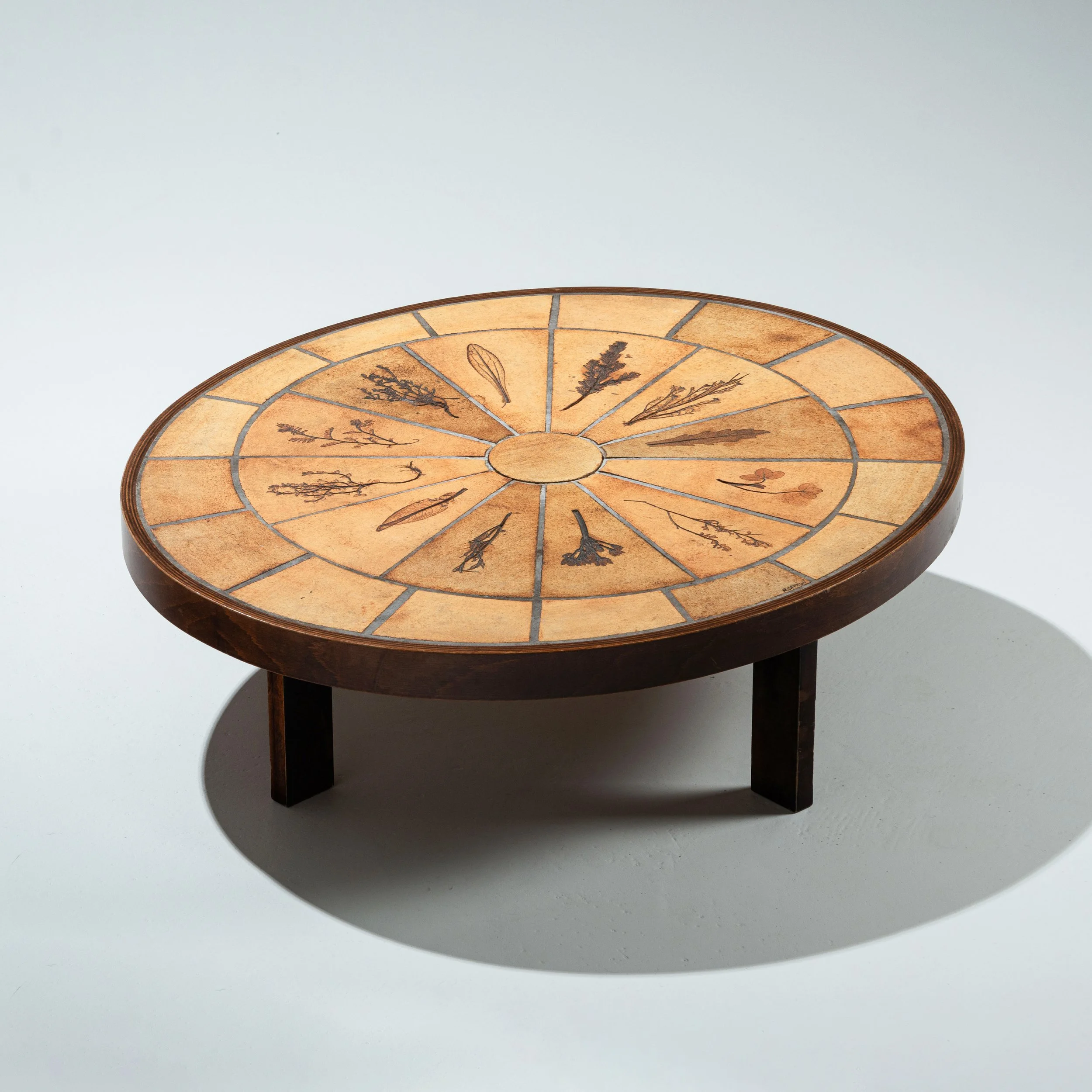 Roger Capron 'Les Herbiers' oval coffee table