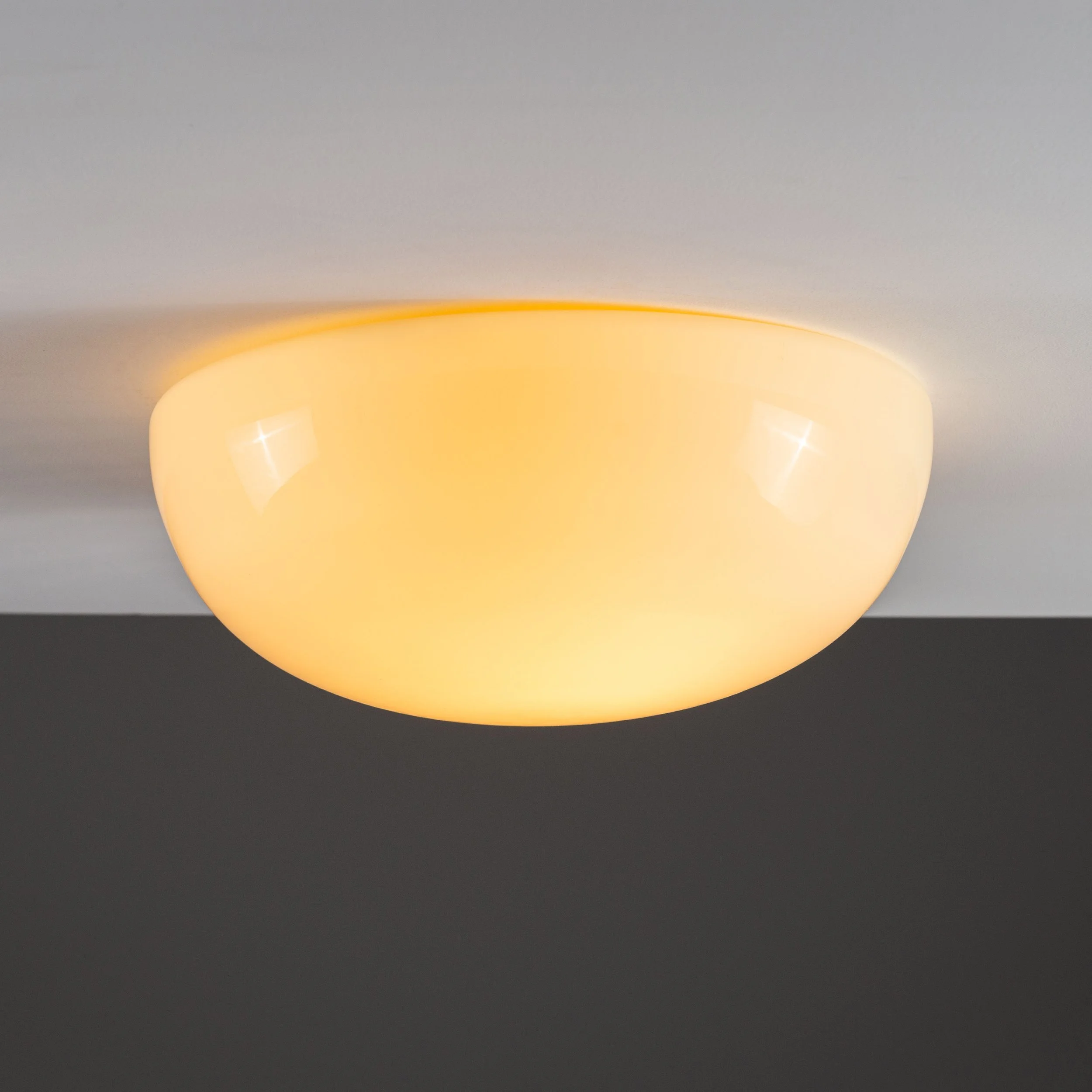 Yellow glass ceiling lamp