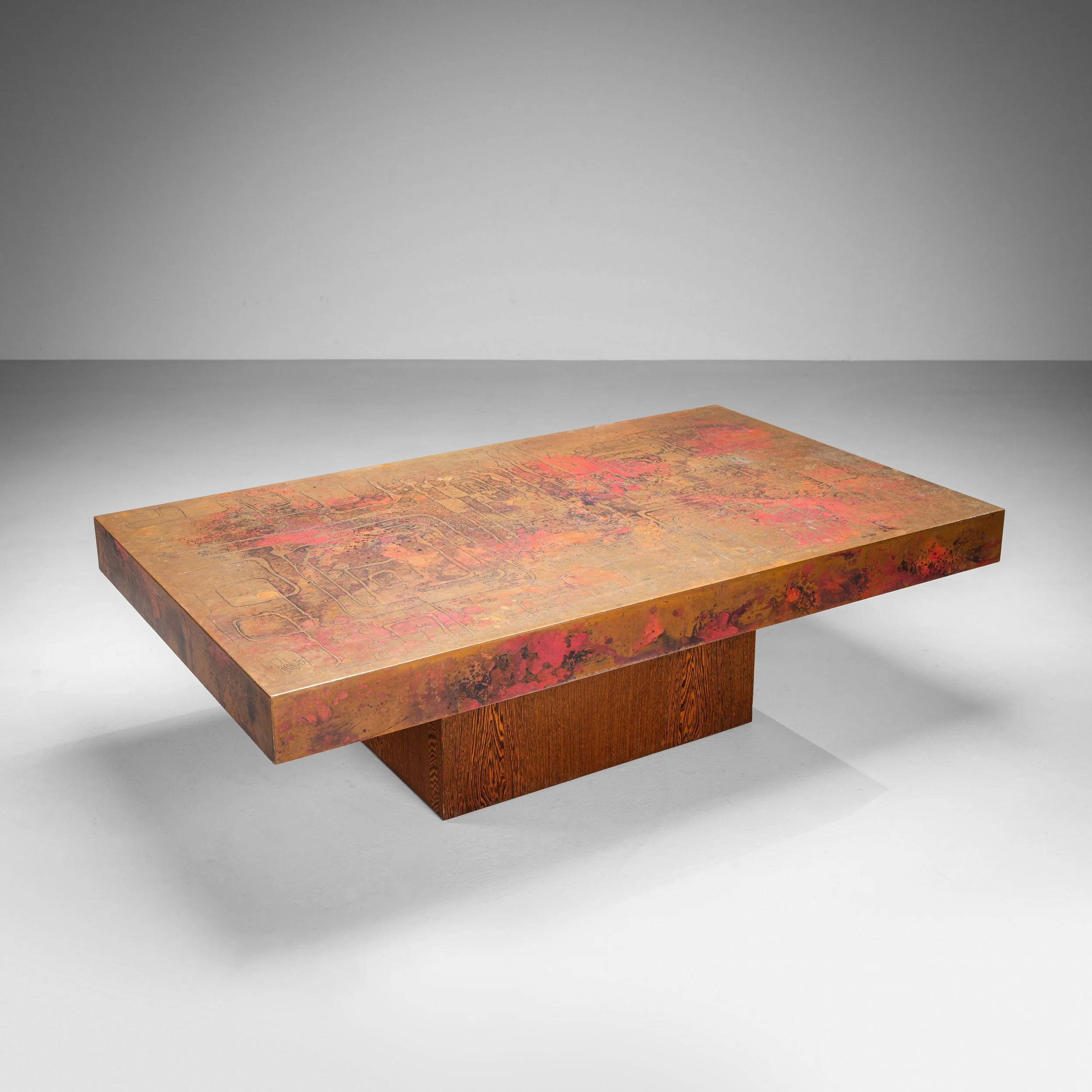 Brass coffee table by Bernhard Rohne