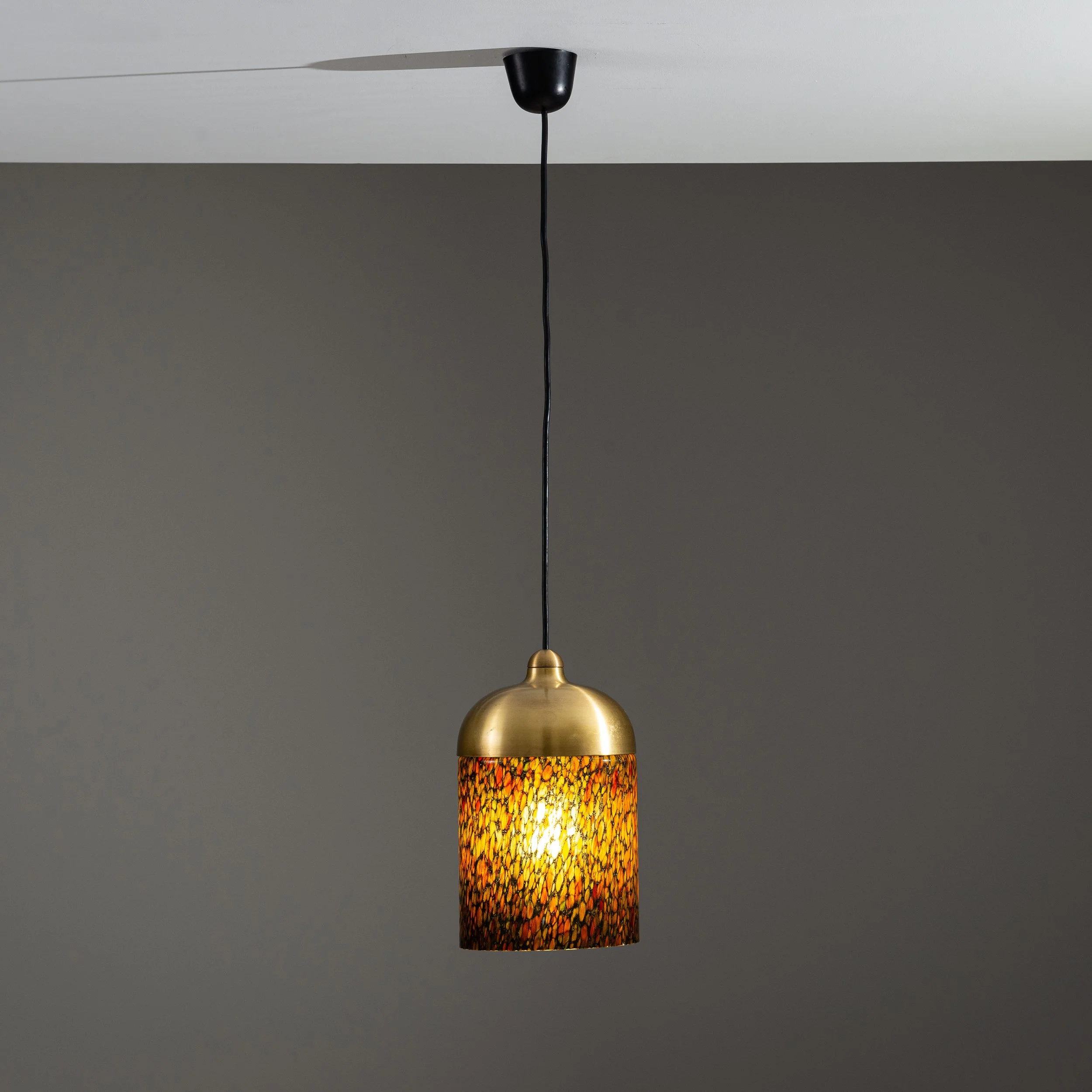 Peill & Putzler pendant with brass details and multicolor glass