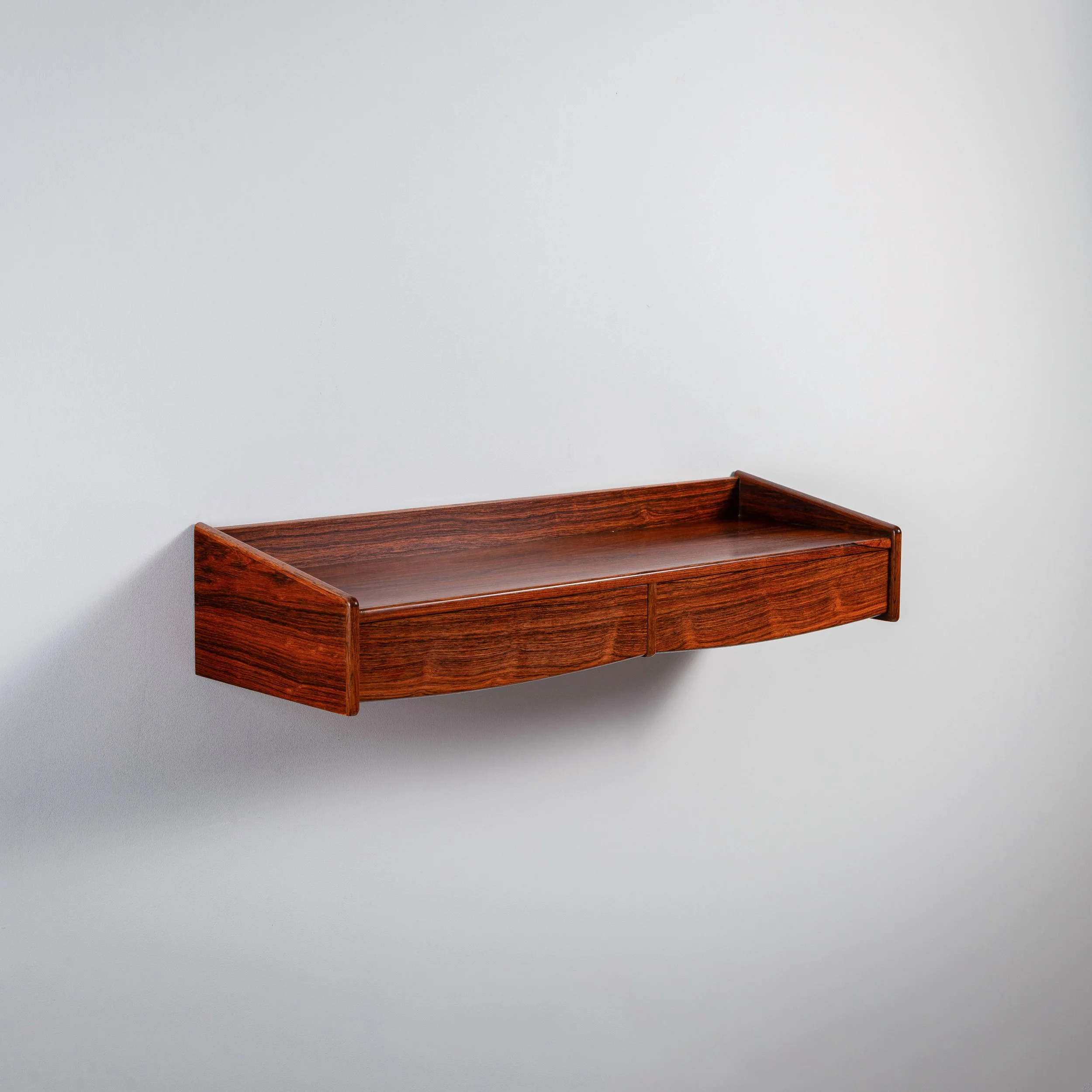 Rosewood wall console with two drawers