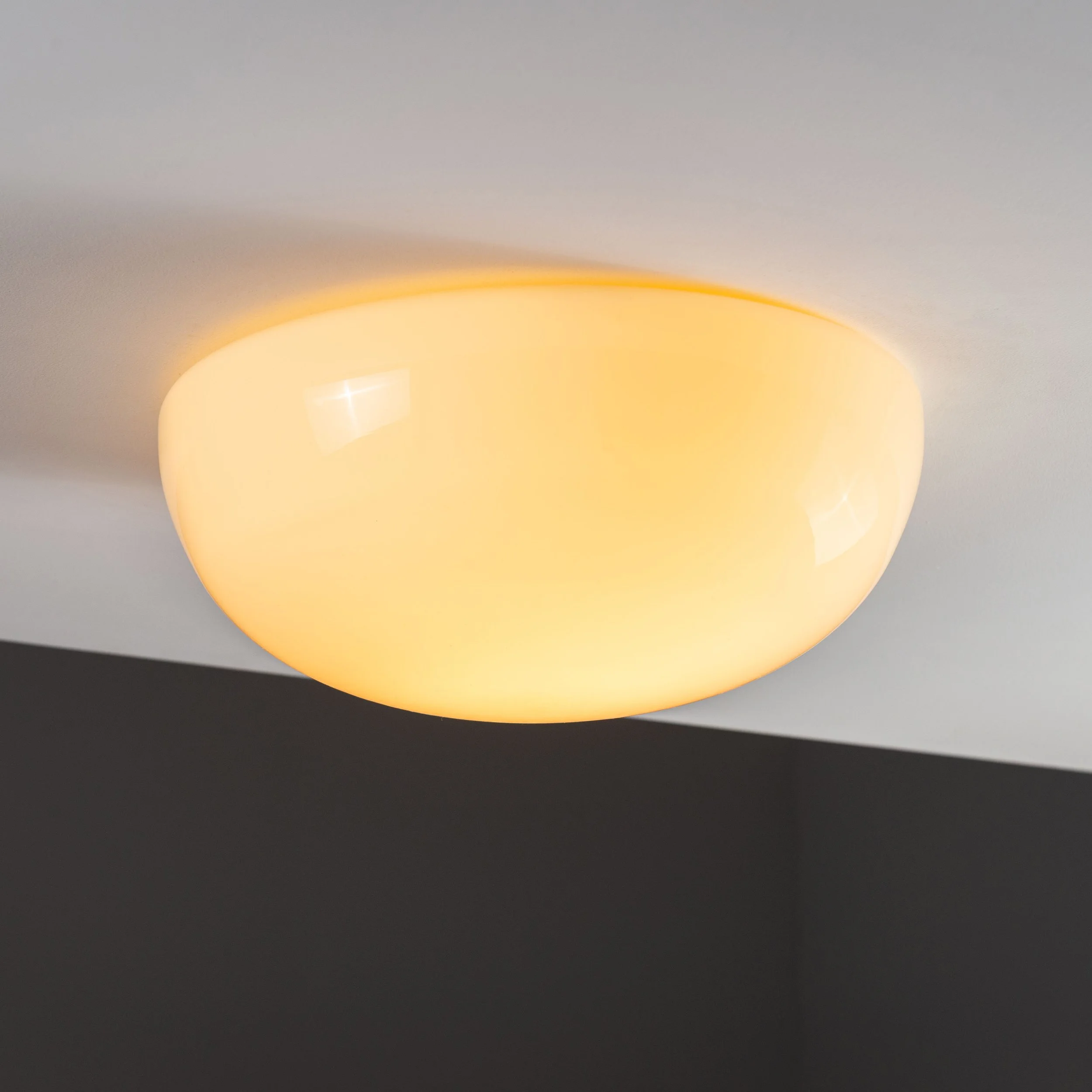 Yellow glass ceiling lamp