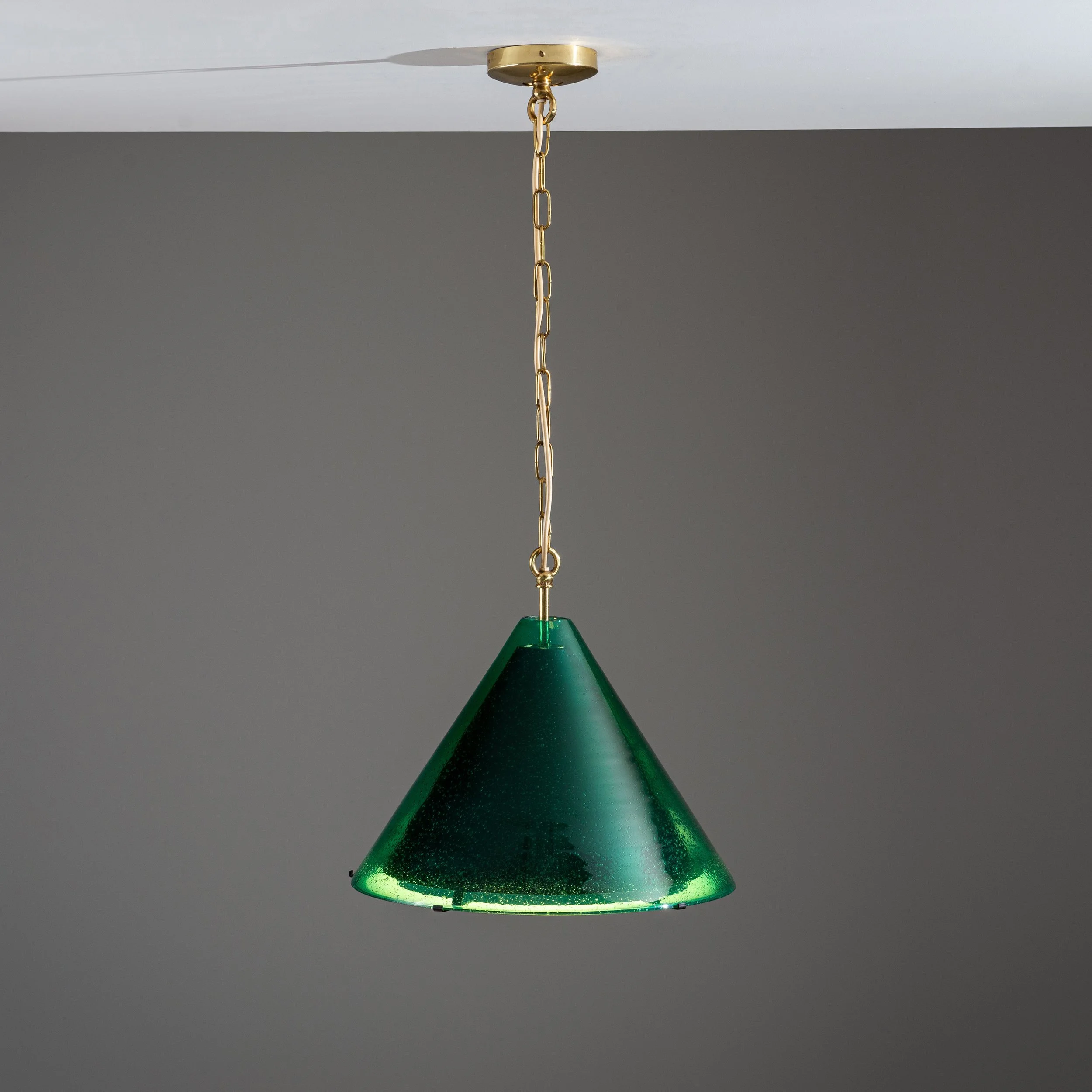 Jonas Hidle pendant in green bubble glass