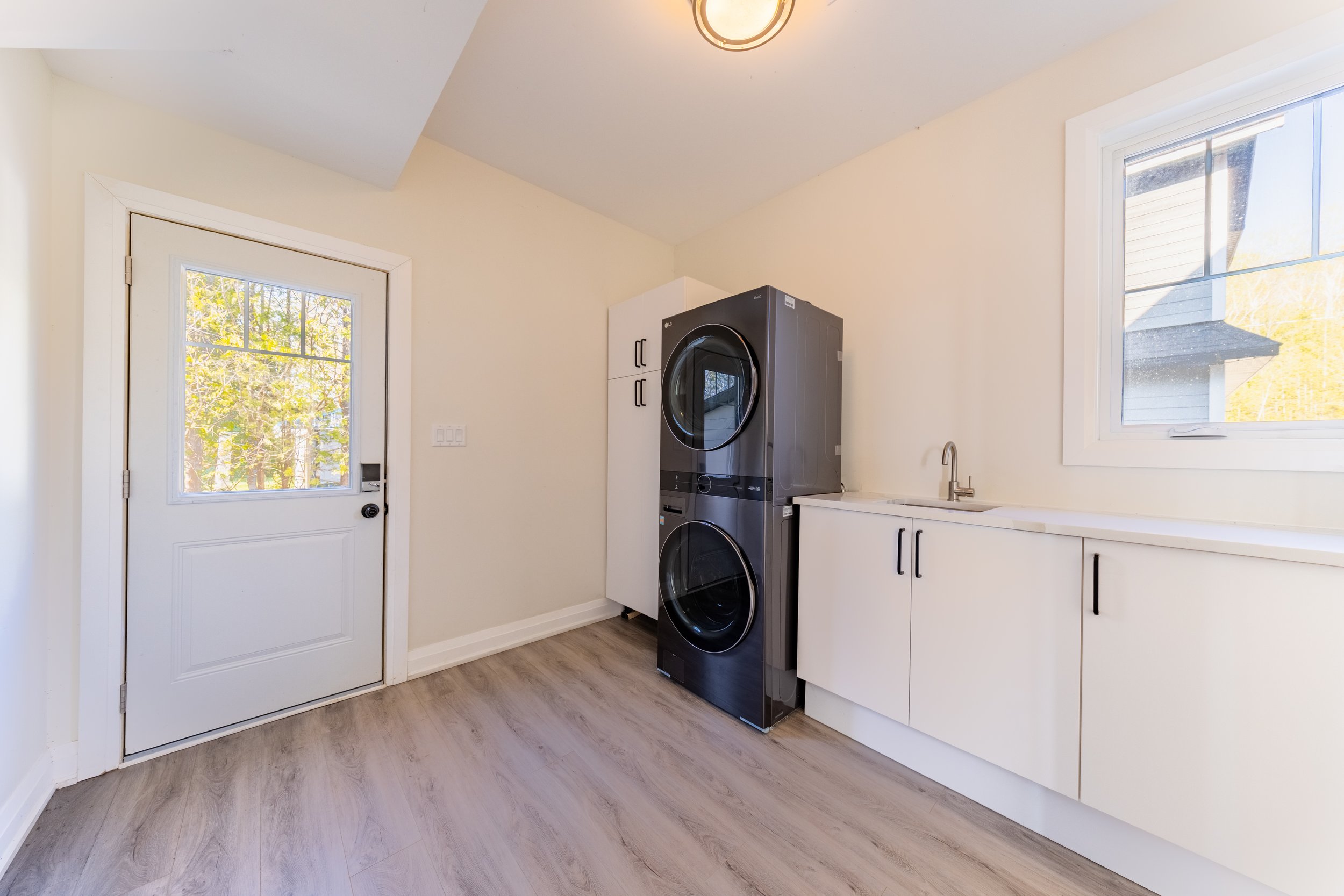 Laundry Area With LG Smart Washer/Dryer Stack