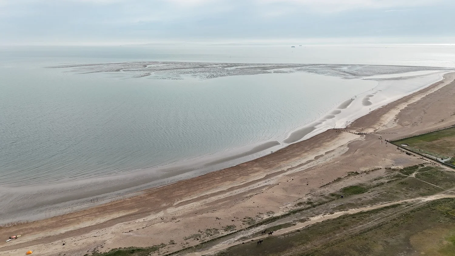 The sanbar at Hayling Islands West Beach