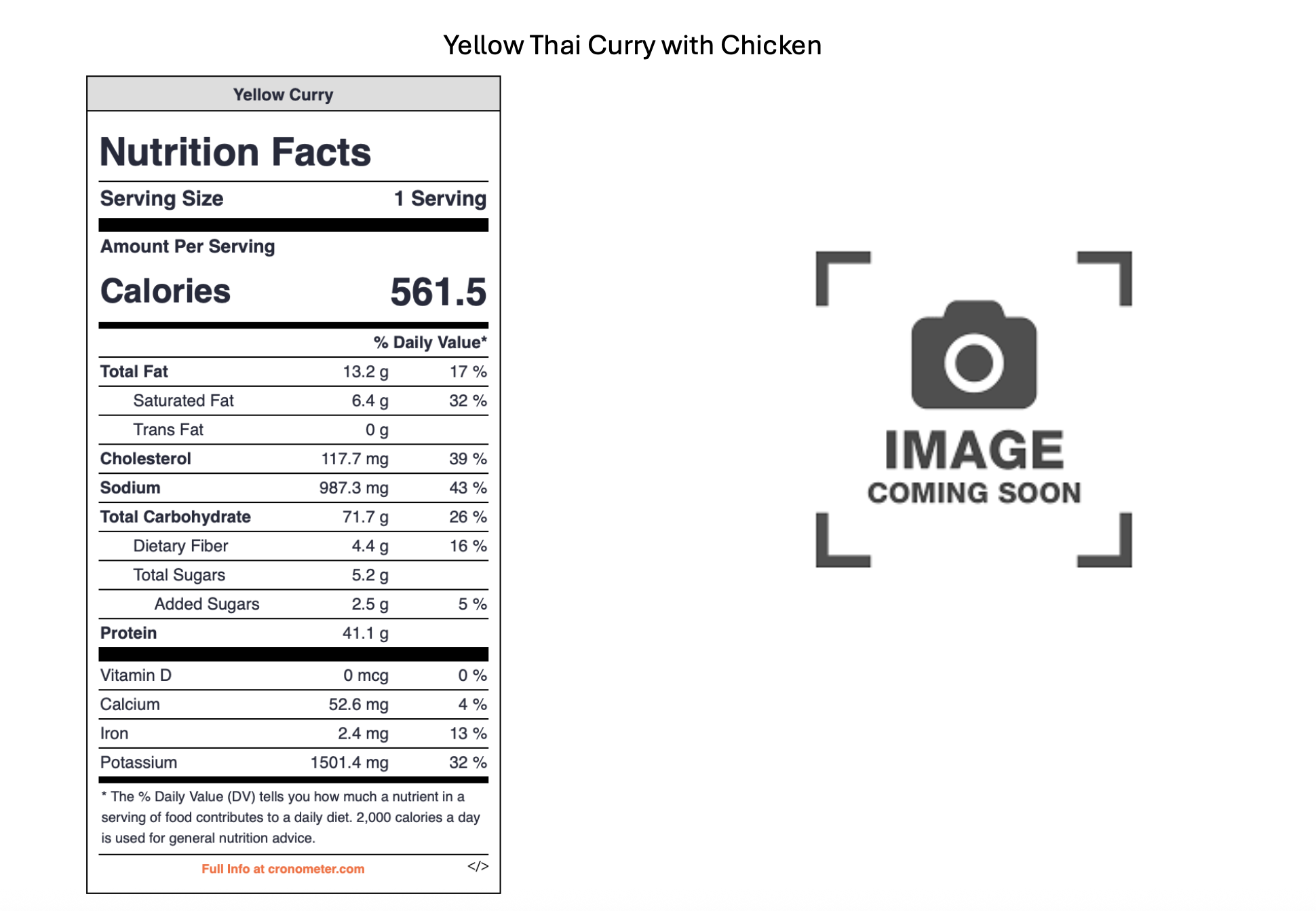 Placeholder image with a camera icon and the text 'Image Coming Soon'.
