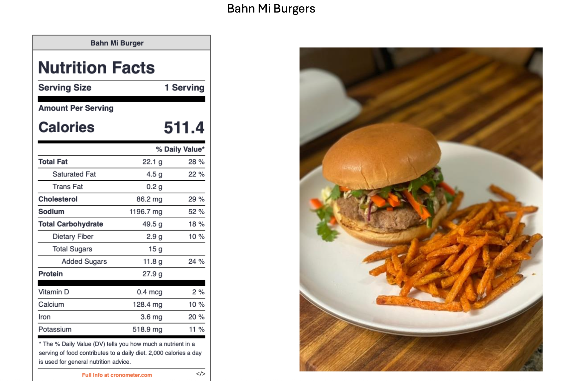 A plate with a hamburger topped with lettuce, tomato, and other vegetables, accompanied by a portion of seasoned French fries on a wooden table.