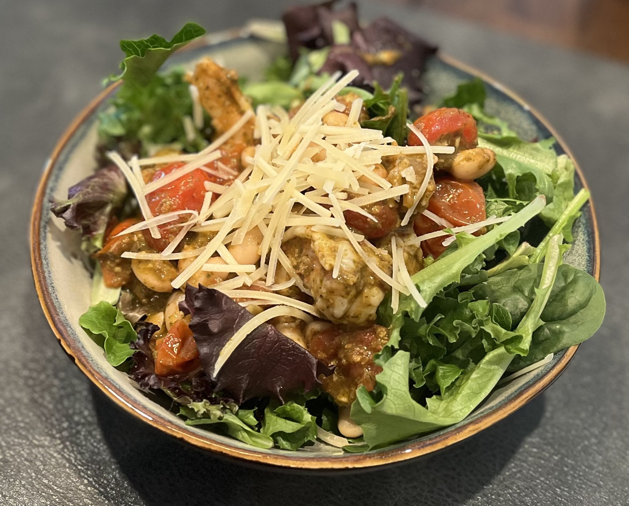 Pesto Shrimp and White Bean Salad