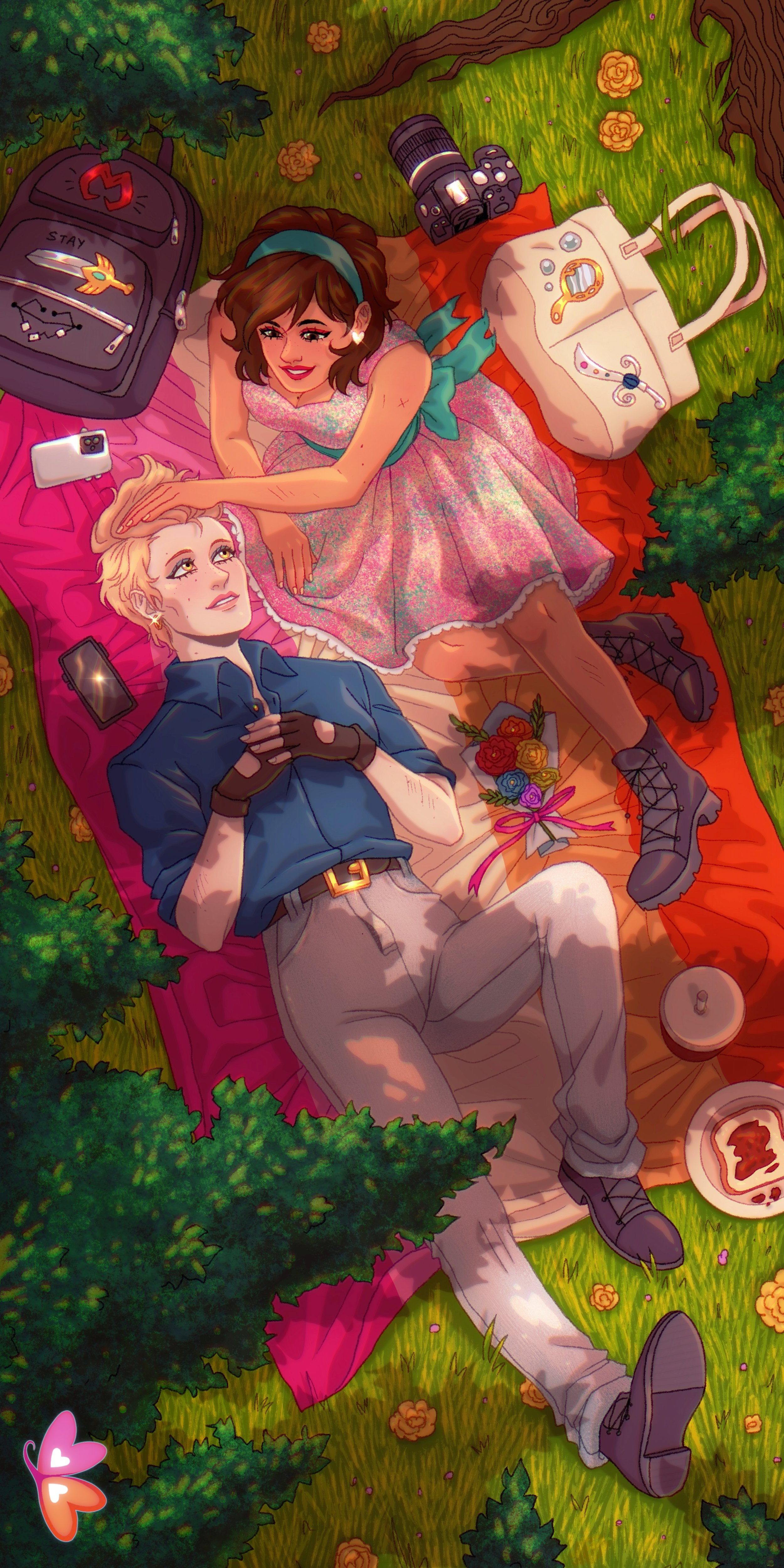 Self portrait of Thinn Win and her girlfriend, at our picnic after the Pride Parade. June 25, 2023.