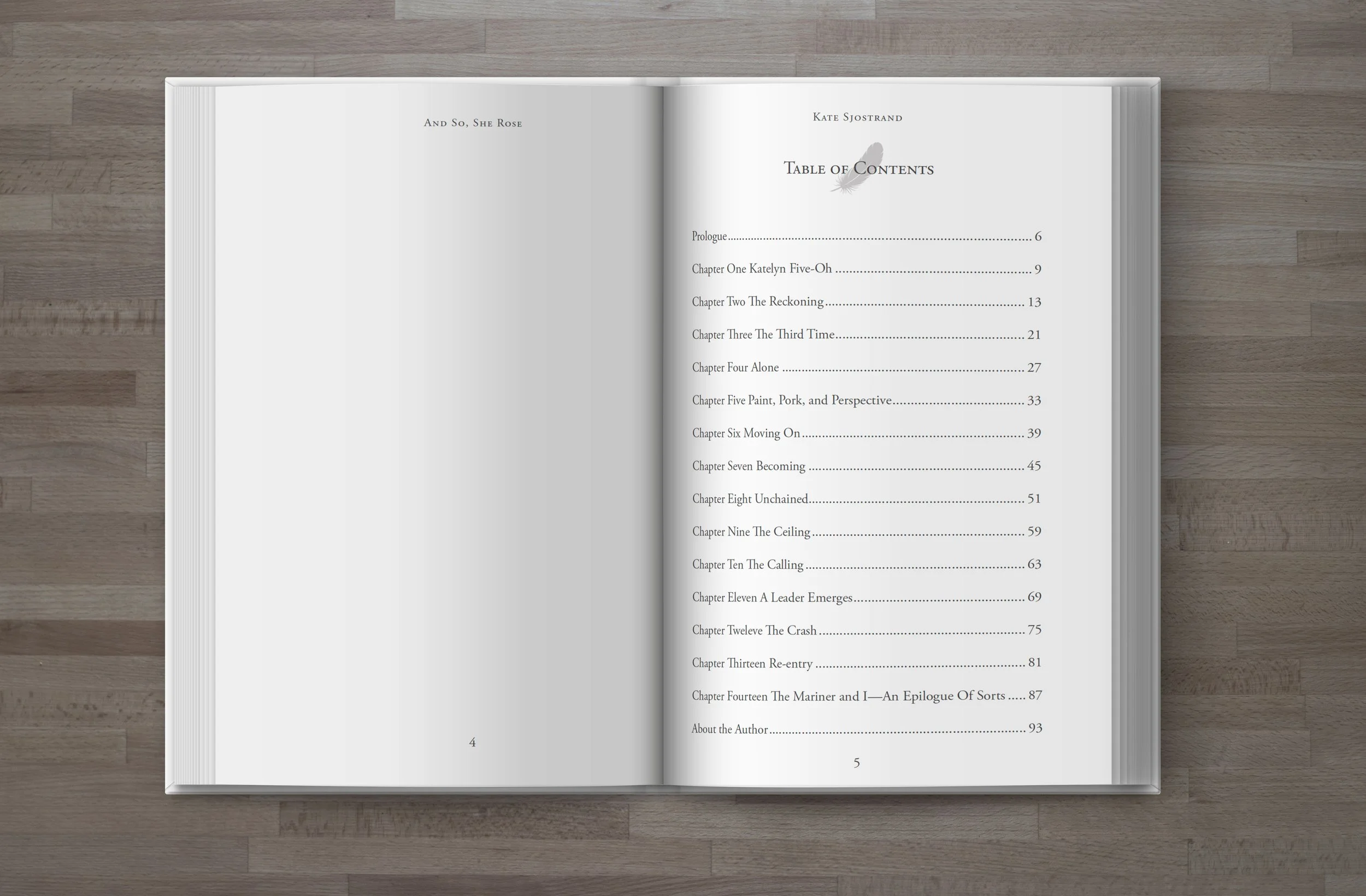 Interior Book Design - Memoir (Table of Contents)