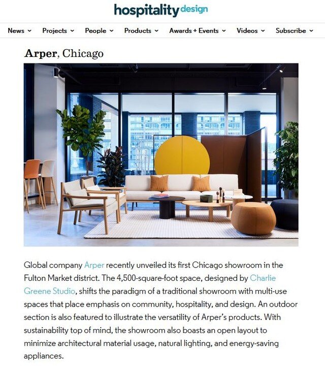 Thank you @hospitalitydesign for featuring the CGS-designed @arper Chicago showroom at @167greenstreet! Our amazing project team included @shapackpartners, @jll, @salasobrien, @ampropsolutions, and @redmondconstruction. Beautiful photography by @bobc