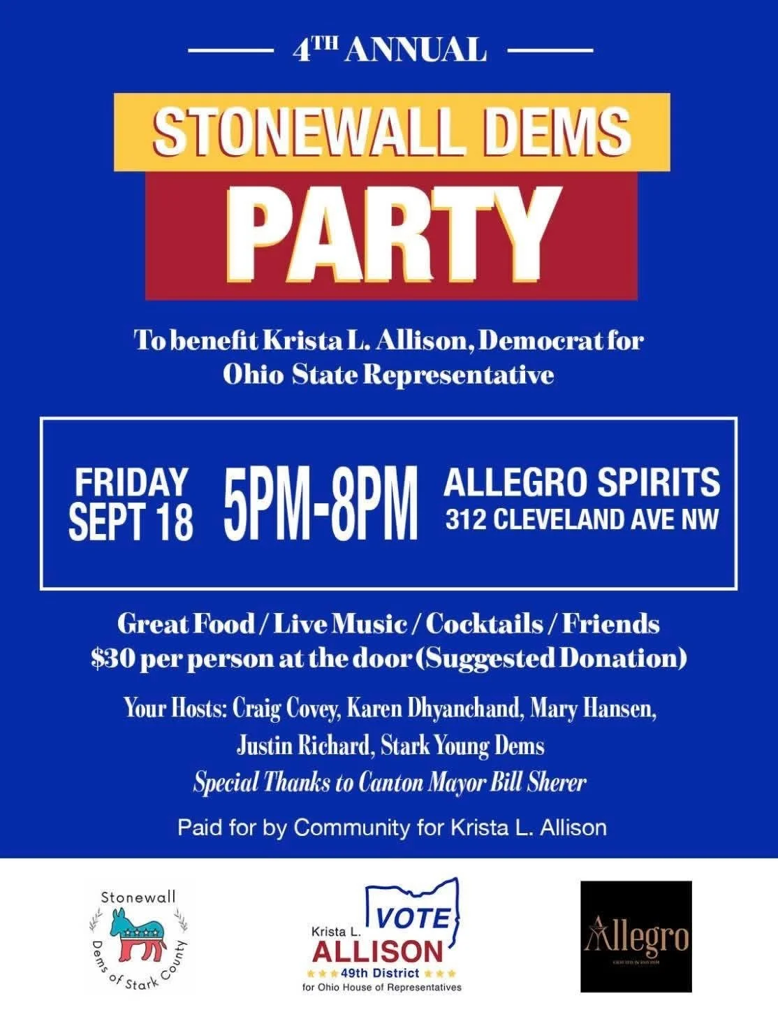 4th Annual Stonewall Dems Party