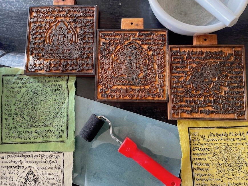 Naturally Dyed and Printed Prayer Flags with Jenai Hooke