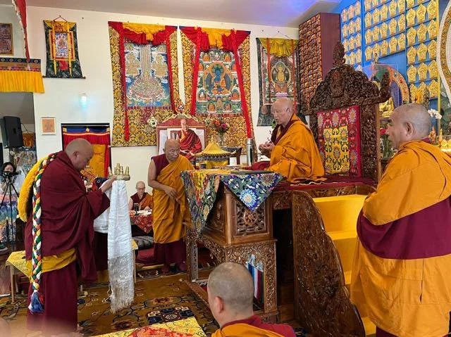 How truly blessed we are to have His Eminence Kyabje Jhado Rinpoche with us here at Chenrezig Institute.
Over these days, Rinpoche has been so generously and compassionately offering profound teachings and empowerments—an extraordinary opportu