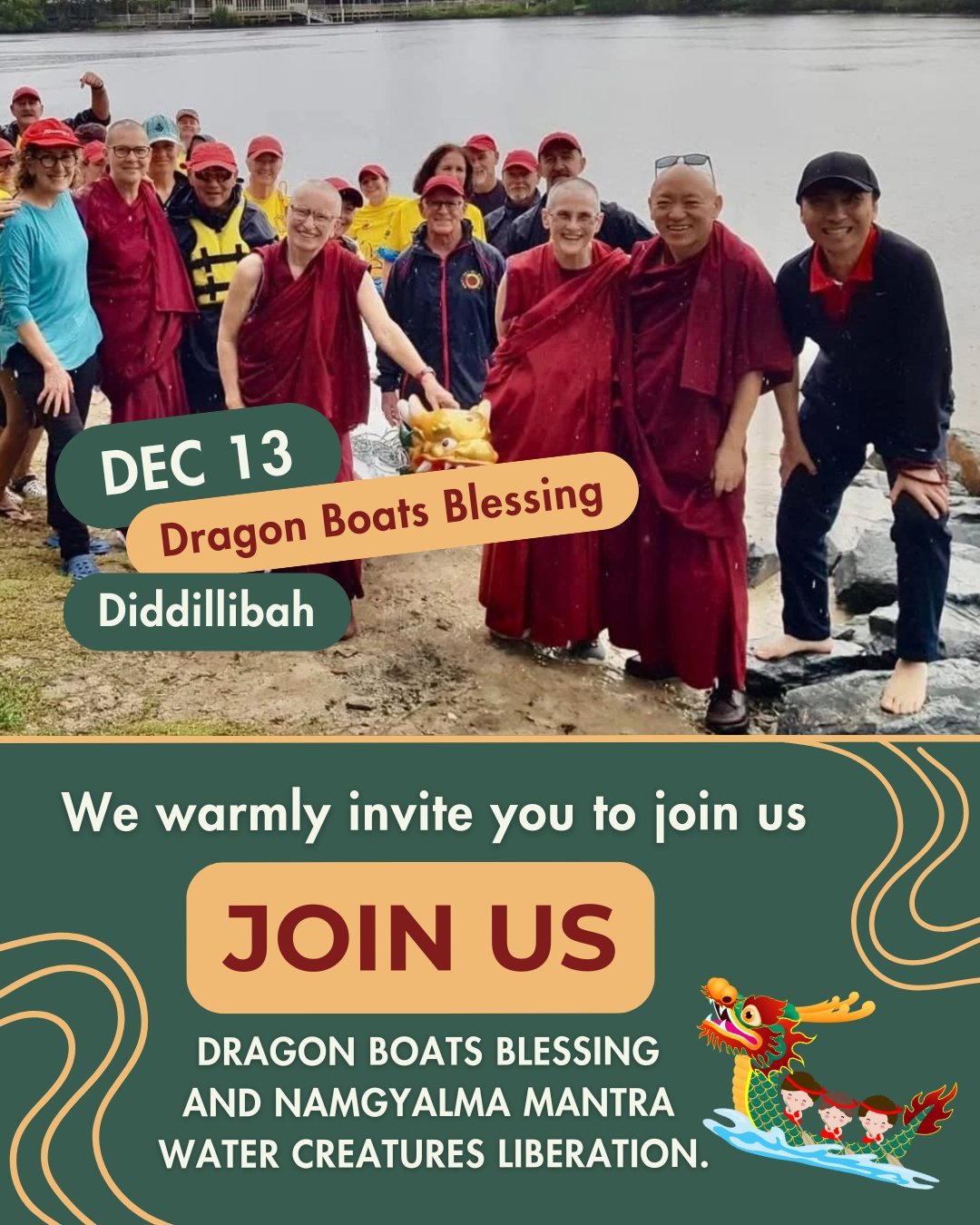 🌊 𝗗𝗿𝗮𝗴𝗼𝗻 𝗕𝗼𝗮𝘁𝘀 𝗕𝗹𝗲𝘀𝘀𝗶𝗻𝗴 &amp; 𝗡𝗮𝗺𝗴𝘆𝗮𝗹𝗺𝗮 𝗠𝗮𝗻𝘁𝗿𝗮 𝗪𝗮𝘁𝗲𝗿 𝗖𝗿𝗲𝗮𝘁𝘂𝗿𝗲𝘀 𝗟𝗶𝗯𝗲𝗿𝗮𝘁𝗶𝗼𝗻 🌿
Saturday 13 December 2025 | 9:00 am &ndash; 11:00 am
40 David Low Way, Diddillibah, QLD

We warmly invite you to j