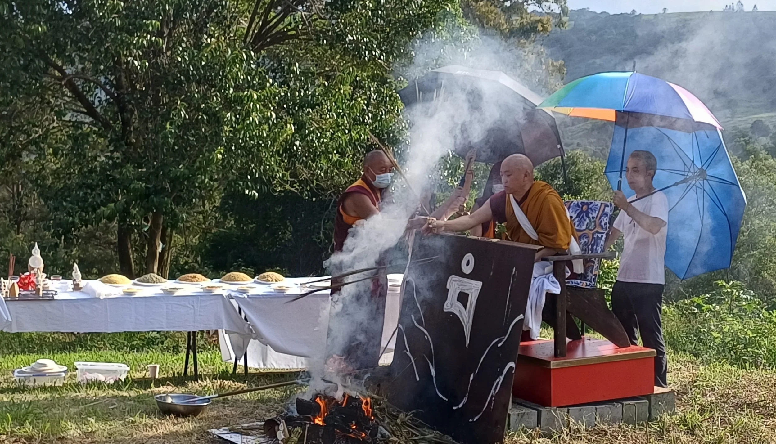 Fire Puja with the Gyumed Geshes for Removal of Obstacles