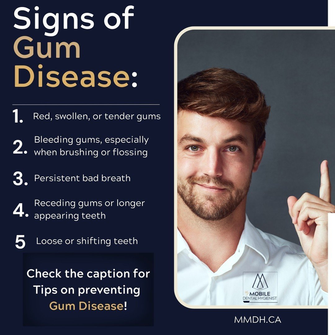 🦷Signs and Tips for Preventing Gum disease🦷
Gum disease, also known as periodontal disease, can lead to serious dental issues if left untreated. The good news is, it&rsquo;s both preventable and treatable with proper care and attention.

Tips for P