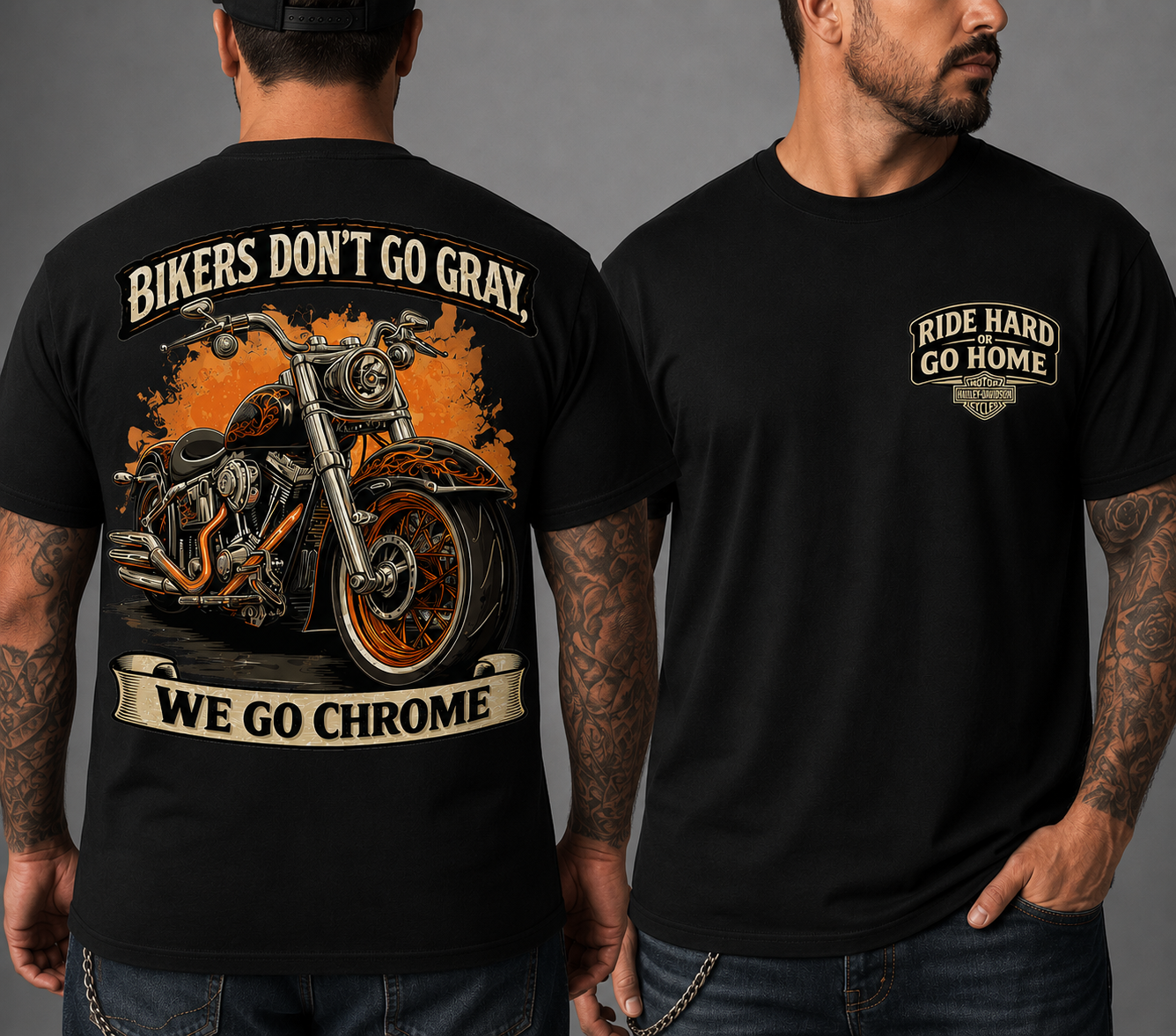 "Bikers Go Chrome"-T~Shirt