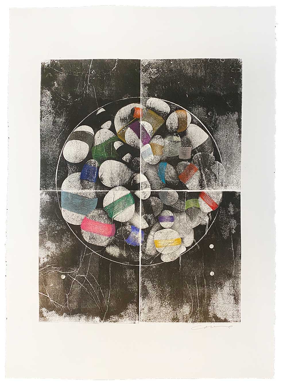 Coddled Stones, 22wx30h, lithograph with colored pencil
$1450