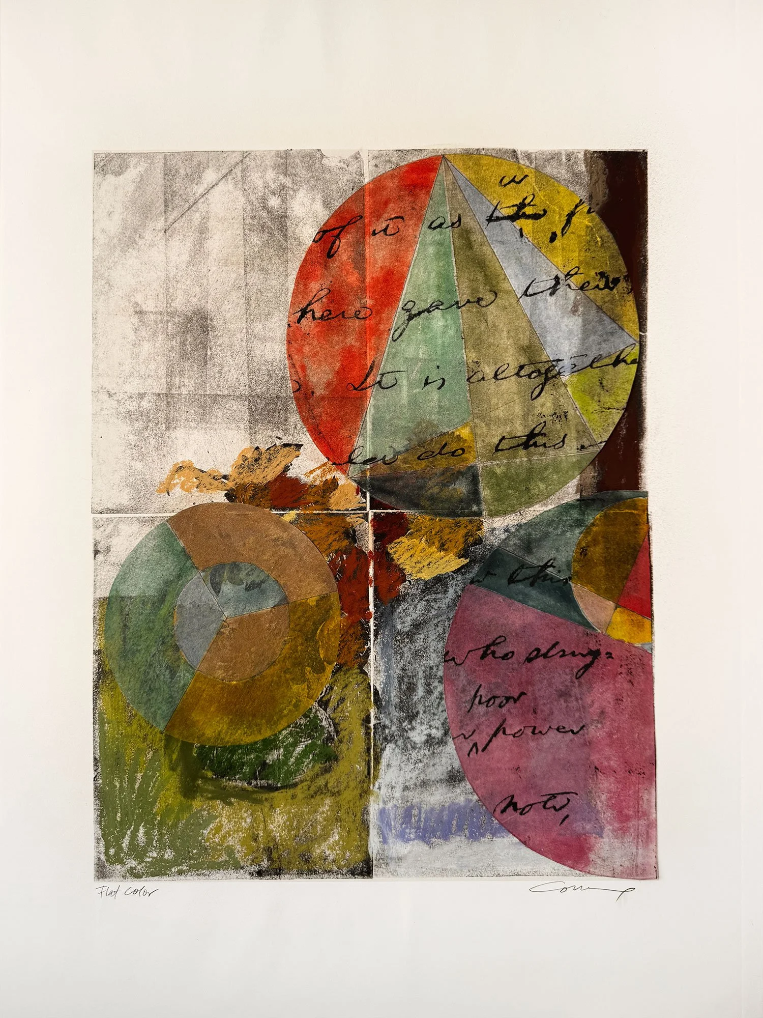 Flat Color, 22x30, lithograph with Swedish paper, colored pencil and pastel 