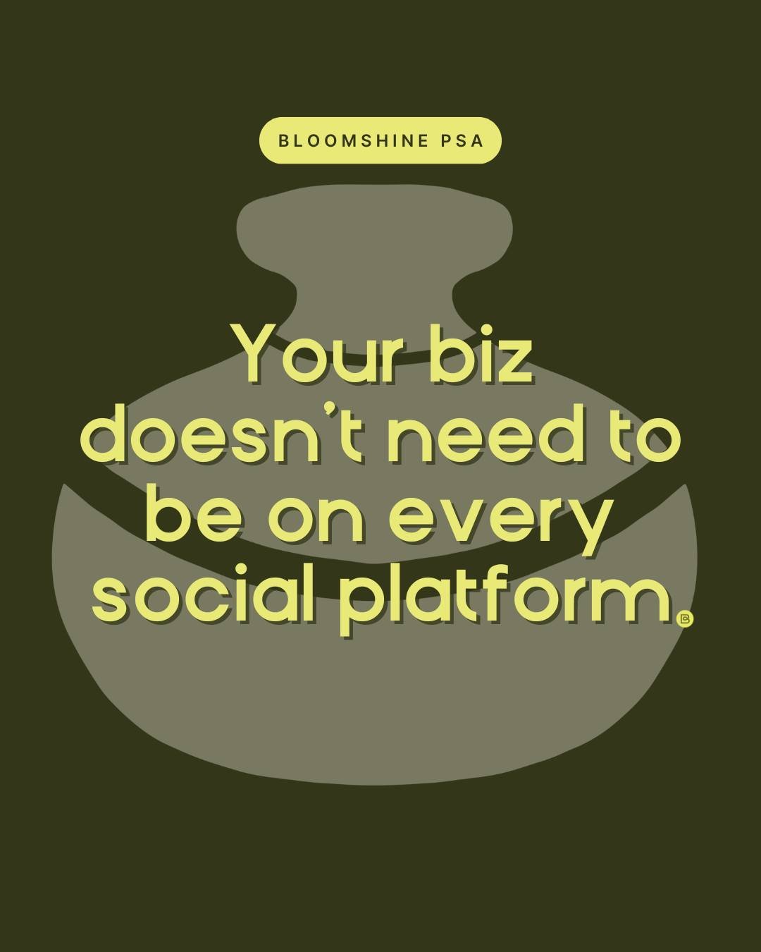 📢Don't stress over every social platform!

Feeling the pressure to be everywhere at once? You're not alone! But guess what? Your business doesn't need to be on every platform to THRIVE.

Find your audience where they are, not where you think you sho